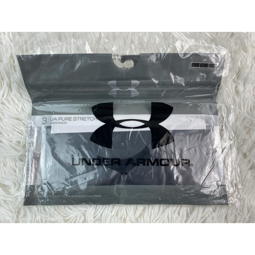 Under Armour L103426 Womens Pack Of 3 Black Pure Stretch Thong Size M
